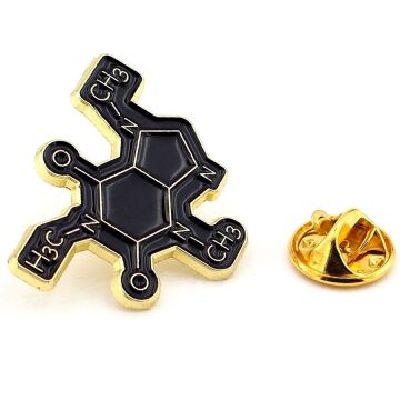 Dopamin Moleküler Yapı Kimyasal Formül Metal Pin Rozet RX015