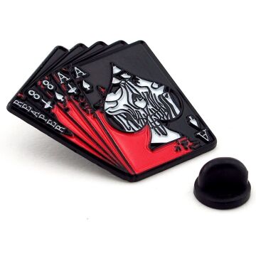 Reaper Orakçı İskambil Kağıdı Maça As Poker Yaka Çanta Süsü Metal Rozet RX028