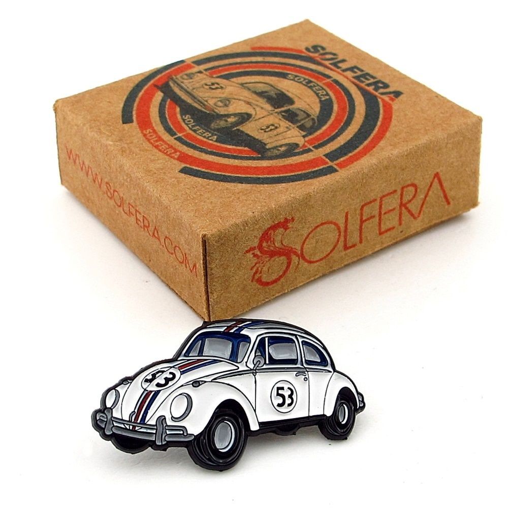 Herbie Efsane 53 Numara Beyaz Vosvos Yaka Çanta Süsü Metal Rozet RX032