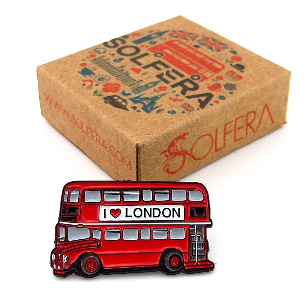 Londra Kırmızı Otobüs London Bus İngiltere Yaka Çanta Süsü Metal Rozet RX033