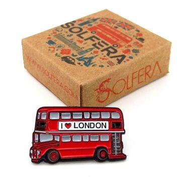 Londra Kırmızı Otobüs London Bus İngiltere Yaka Çanta Süsü Metal Rozet RX033