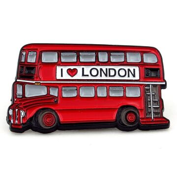 Londra Kırmızı Otobüs London Bus İngiltere Yaka Çanta Süsü Metal Rozet RX033