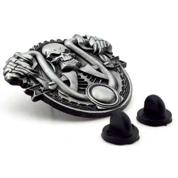 Motor Kulübü Chopper Motosiklet İskelet Kabartma Çanta Süsü Metal Rozet RX036