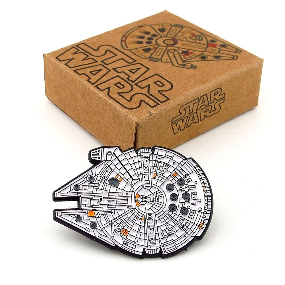 Star Wars Millennium Falcon Uzay Gemisi Yaka Çanta Süsü Metal Rozet RX038