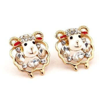 PARLAK TAŞLI KUZU KUZUCUK SARI RENK KADIN KÜPE EX017