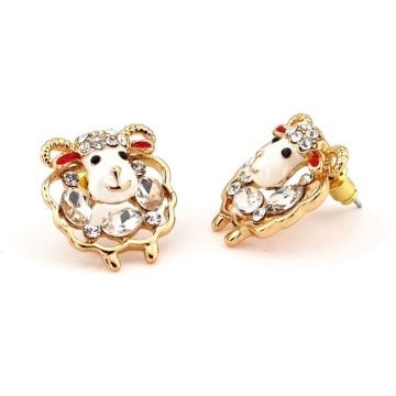 PARLAK TAŞLI KUZU KUZUCUK SARI RENK KADIN KÜPE EX017