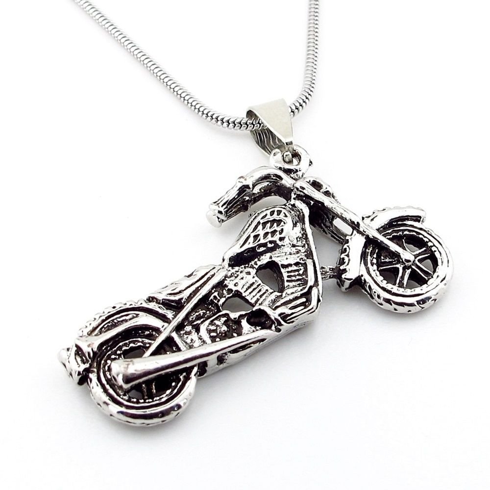Harley Davidson Motosiklet Chopper 316L Paslanmaz Çelik Erkek Kolye Q0818