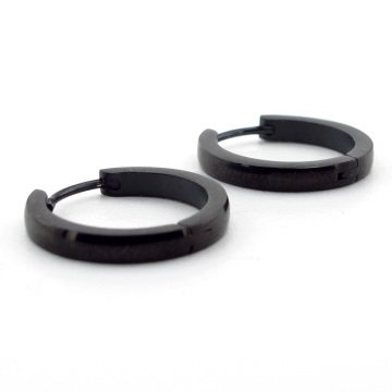 BÜYÜK BOY HALKA 20mm SİYAH ÇELİK HALKA ERKEK KÜPE ÇİFT E624