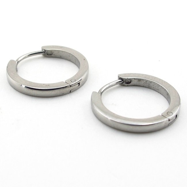 EĞİMLİ TASARIM 18mm BÜYÜK BOY HALKA ÇELİK ERKEK KÜPE E625