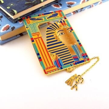 Firavun Antik Mısır Bookmark Metal Ayraç Kitap Ayracı Zincirli AY055