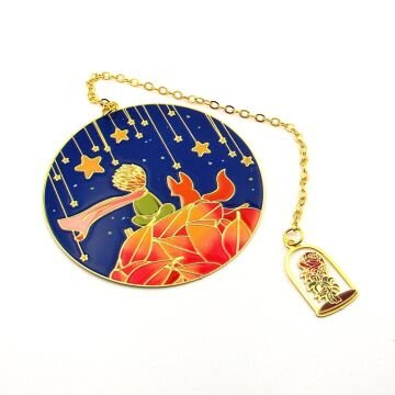 Küçük Prens Le Petit Prince Bookmark Metal Ayraç Kitap Ayracı Zincirli AY057