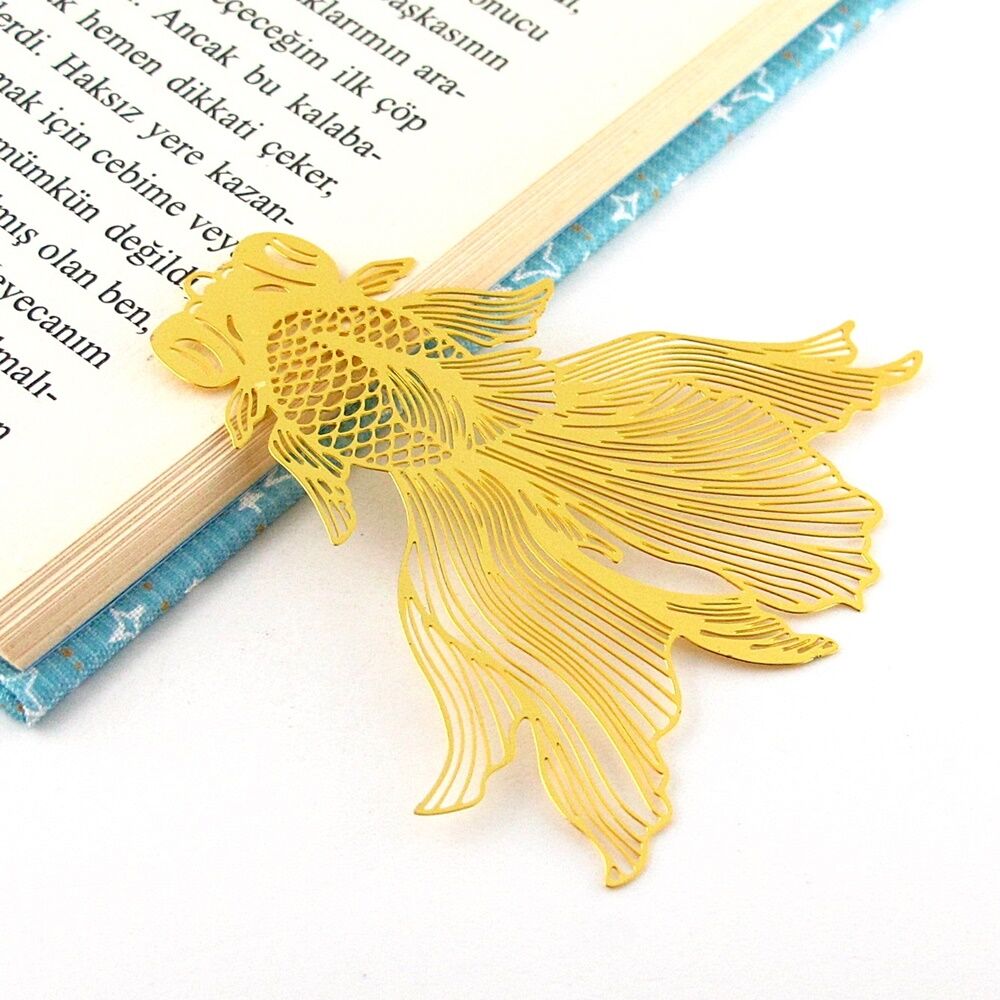 Japon Balığı Şans Balık Bookmark Metal Ayraç Kitap Ayracı Zincirli AY058