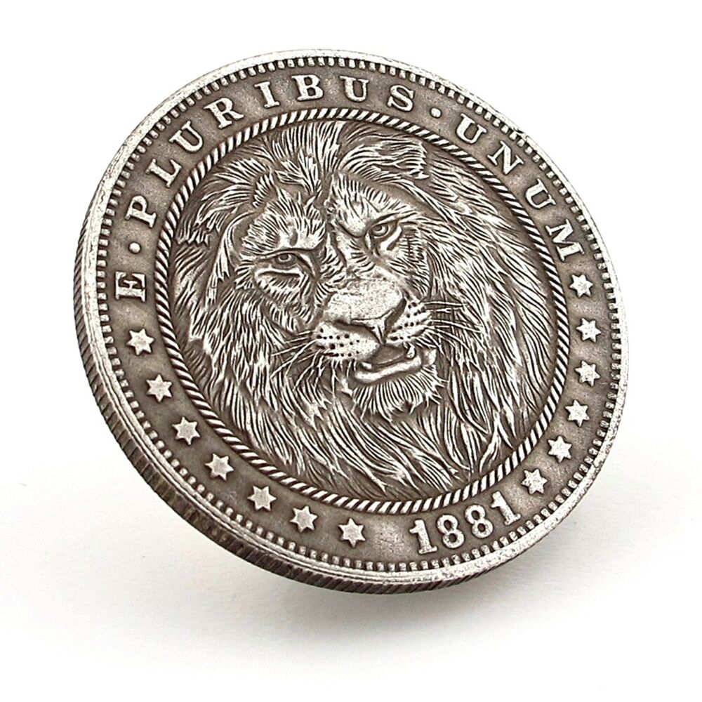 Aslan 1881 Eskitme Anma Hatıra Koleksiyon Metal Şans Hatıra Parası CP022