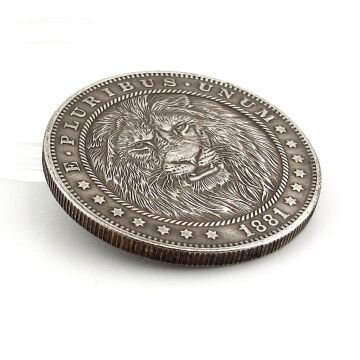 Aslan 1881 Eskitme Anma Hatıra Koleksiyon Metal Şans Hatıra Parası CP022