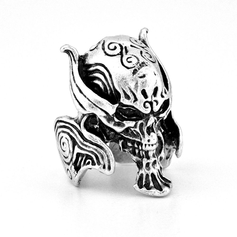 Büyük Boy Kurukafa Diablo Pirinç Ayarlanabilir Erkek Yüzük RG037