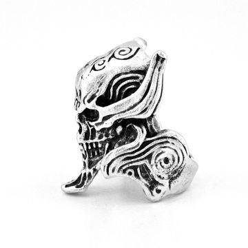 Büyük Boy Kurukafa Diablo Pirinç Ayarlanabilir Erkek Yüzük RG037