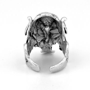 Büyük Boy Kurukafa Diablo Pirinç Ayarlanabilir Erkek Yüzük RG037