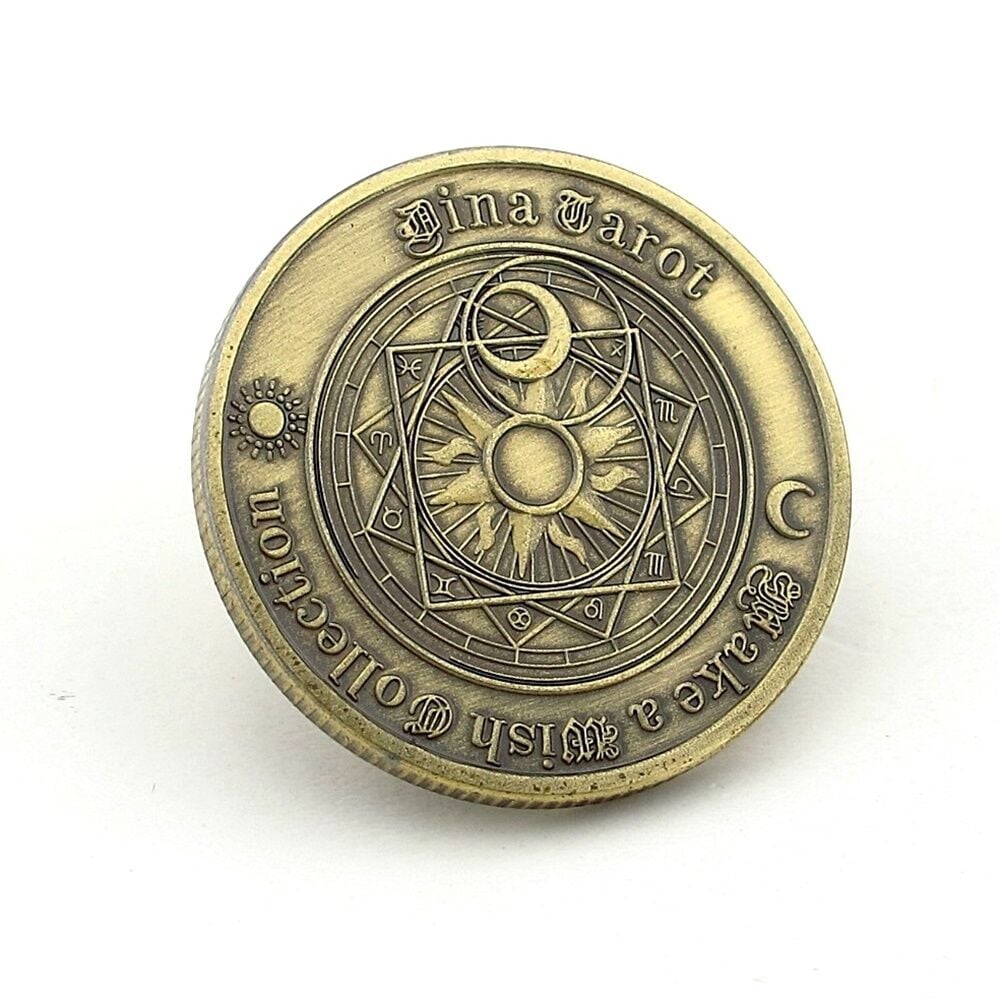 Tarot Dilek Tut Küçük Boy Hatıra Koleksiyon Metal Şans Hatıra Parası CP029