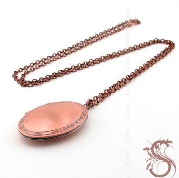 ANTİK ROSE BRONZ FOTOĞRAF ÇERÇEVELİ BAYAN KOLYE K700