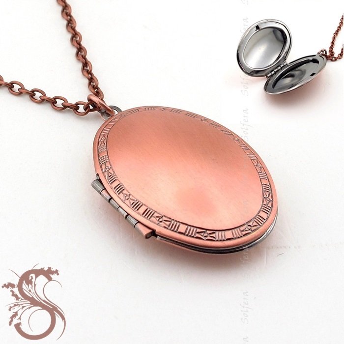 ANTİK ROSE BRONZ FOTOĞRAF ÇERÇEVELİ BAYAN KOLYE K700