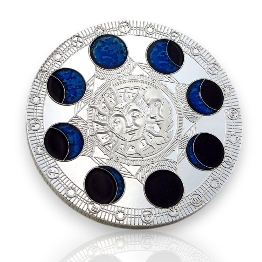 Ayın Evreleri ve Güneş Zodiac Burçlar Haritası Koleksiyon Metal Şans Hatıra Parası CP037
