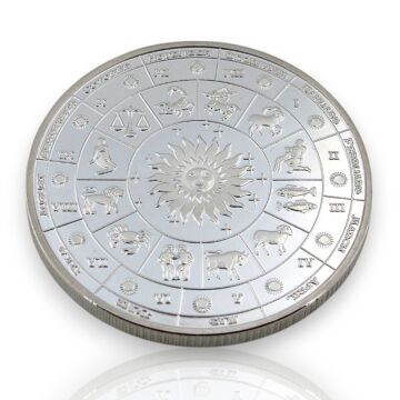 Ayın Evreleri ve Güneş Zodiac Burçlar Haritası Koleksiyon Metal Şans Hatıra Parası CP037