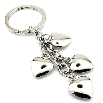 SALLANTILI PARLAK KALPLER AŞK SEVGİLİ METAL ANAHTARLIK KC957