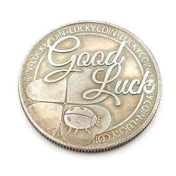 Dört Yapraklı Yonca Uğur Böceği Good Luck İyi Şans Metal Hatıra Parası CP048