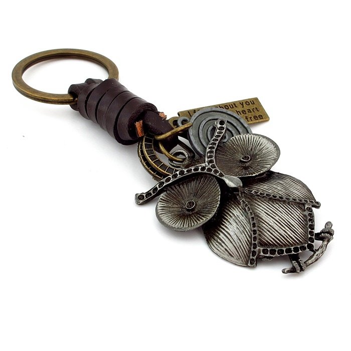 BAYKUŞ FİGÜRÜ HAKİKİ DERİ METAL ANAHTARLIK KC857