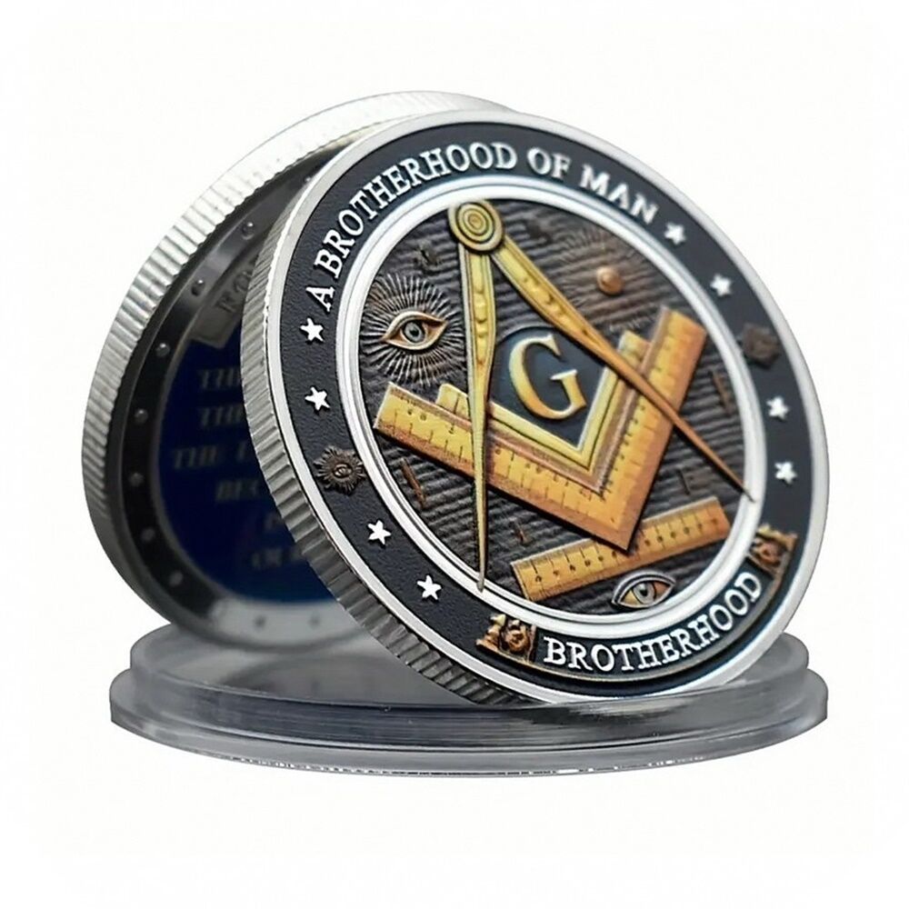 Mason Brotherhood Kardeşlik Gönye Yardımseverlik Şans Metal Hatıra Parası CP051