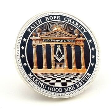 Mason Brotherhood Kardeşlik Gönye Yardımseverlik Şans Metal Hatıra Parası CP051