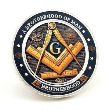 Mason Brotherhood Kardeşlik Gönye Yardımseverlik Şans Metal Hatıra Parası CP051