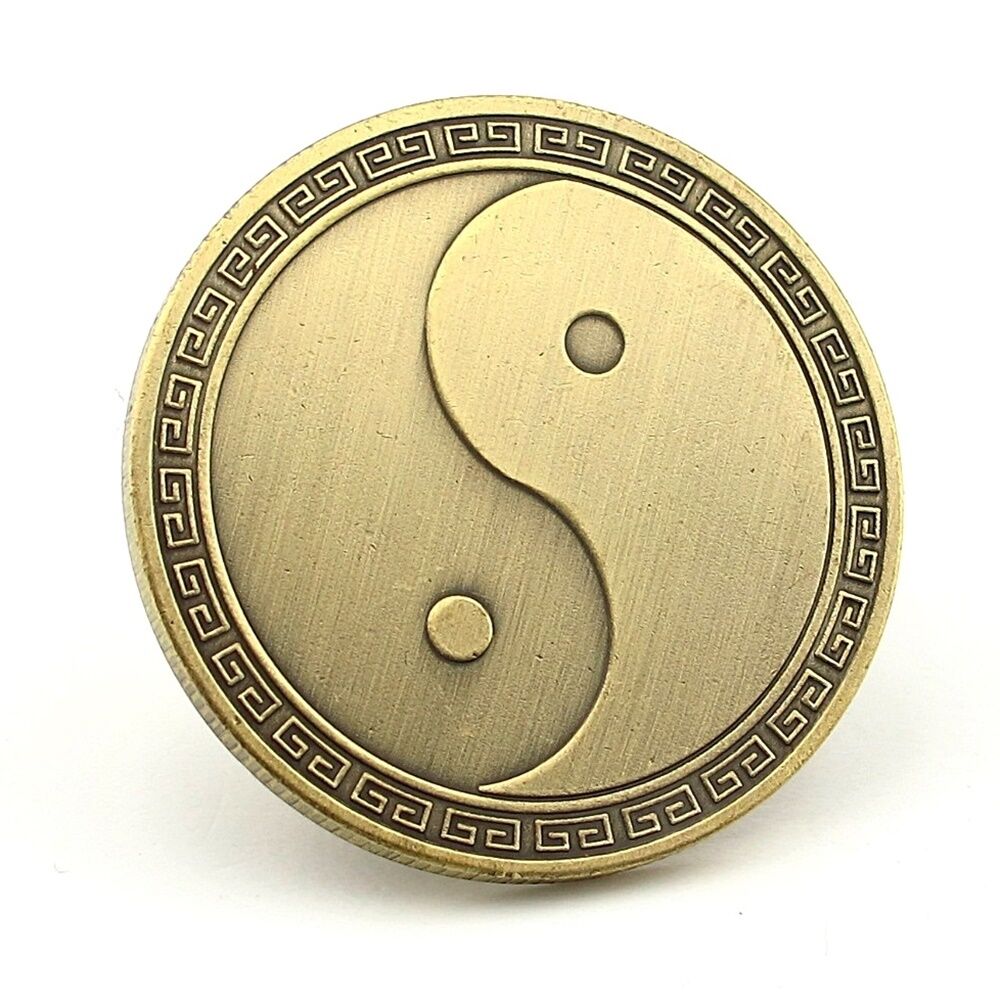 Ying Yang Ejderha ve Anka Kuşu Denge Şans Metal Hatıra Parası CP052
