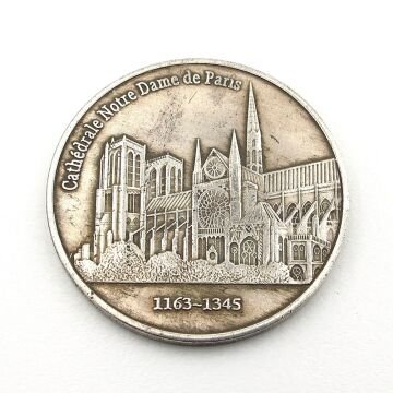 Notre Dame Katedral Paris Fransa Anı Şans Metal Hatıra Parası CP056
