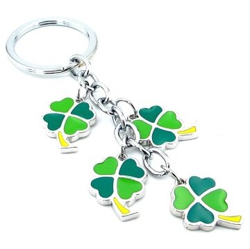 DÖRT YAPRAKLI YONCA ÇİÇEK ŞANS SALLANTILI METAL ANAHTARLIK KC972