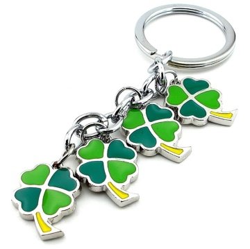 DÖRT YAPRAKLI YONCA ÇİÇEK ŞANS SALLANTILI METAL ANAHTARLIK KC972