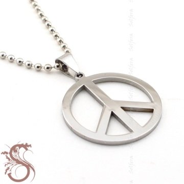PEACE HALKA BARIŞ SİMGESİ ÇELİK ERKEK KOLYE K735