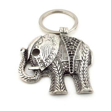 Fil Bereket Kabartma Desenli Hayvan Serisi Metal Anahtarlık KC194