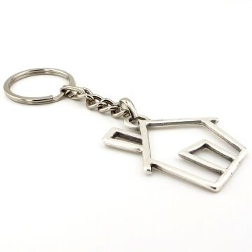 Home Ev Şeklinde Karaikatüristik Tasarım Metal Anahtarlık KC199