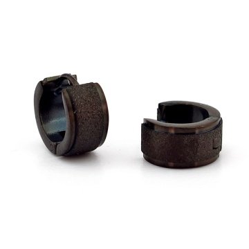 SİMLİ SİYAH ÇELİK UNİSEX 7mm KALINLIK HALKA KÜPE E901