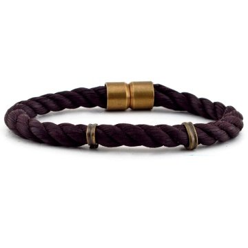 KAHVERENGİ HALAT BRONZ ARA ERKEK BİLEKLİK BT011