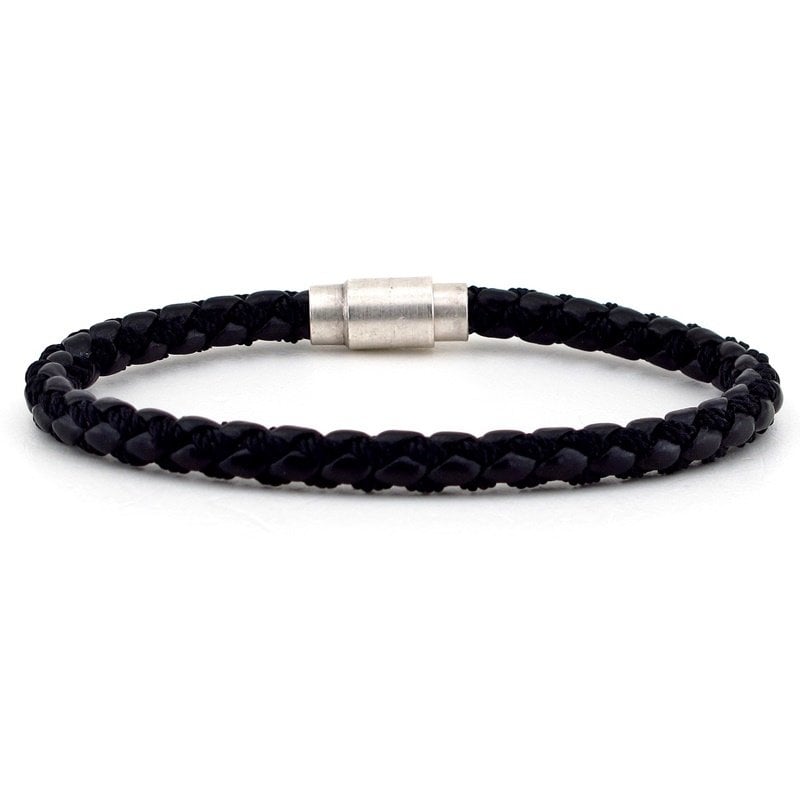 SİYAH ÖZEL TASARIM DERİ ERKEK BİLEKLİK BT019