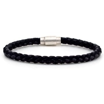 SİYAH ÖZEL TASARIM DERİ ERKEK BİLEKLİK BT019