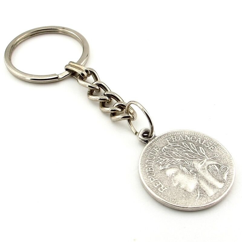 Fransız Coin Sikke Şekilli Francaise Republique Metal Anahtarlık KC217