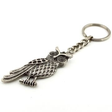 Baykuş Owl Gece Hayvanı Kuş Antik Metal Anahtarlık KC219