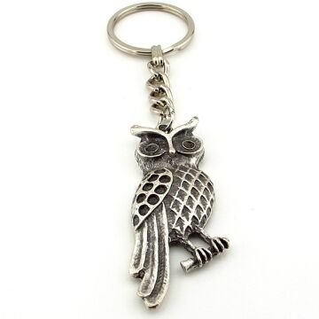 Baykuş Owl Gece Hayvanı Kuş Antik Metal Anahtarlık KC219