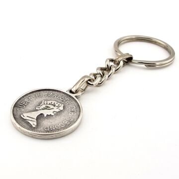 İngiliz Sikke Şeklinde Kraliçe Elizabeth Metal Anahtarlık KC221