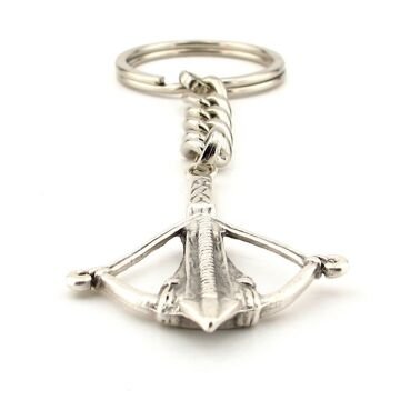 Arbalet Ortaçağ Silahı Ok Yay Şeklinde Metal Anahtarlık KC223