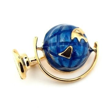 Yer Küre Dünya Gezegen Mavi Atlas Harita Yaka İğnesi Broş RZ188