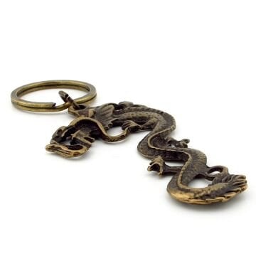Ejderha Dragon Feng Shui Şans İhtişam Sembolü Bronz Metal Anahtarlık KC236